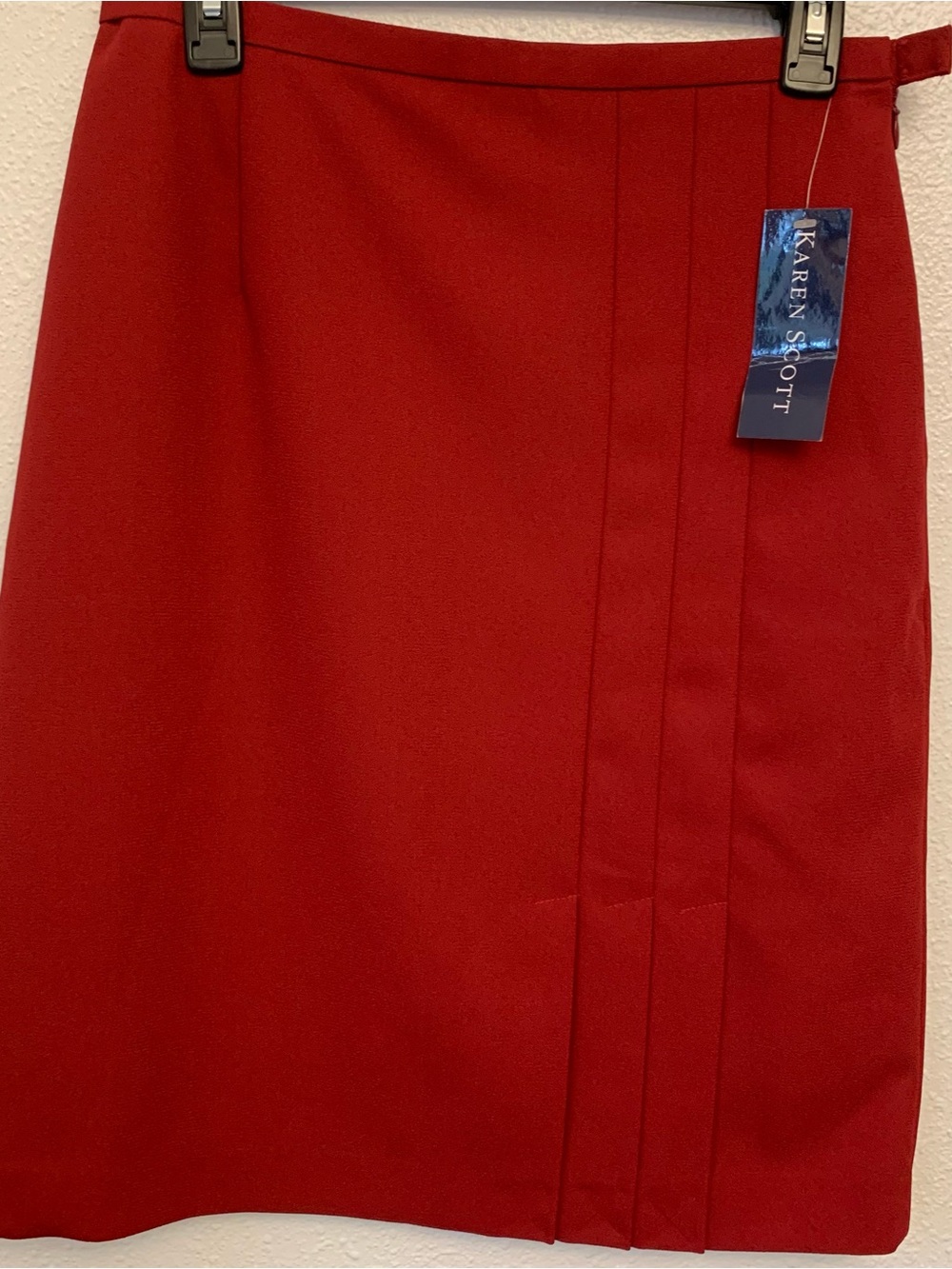 NWT Karen Scott Lined Pencil Skirt Dark Red Size 10